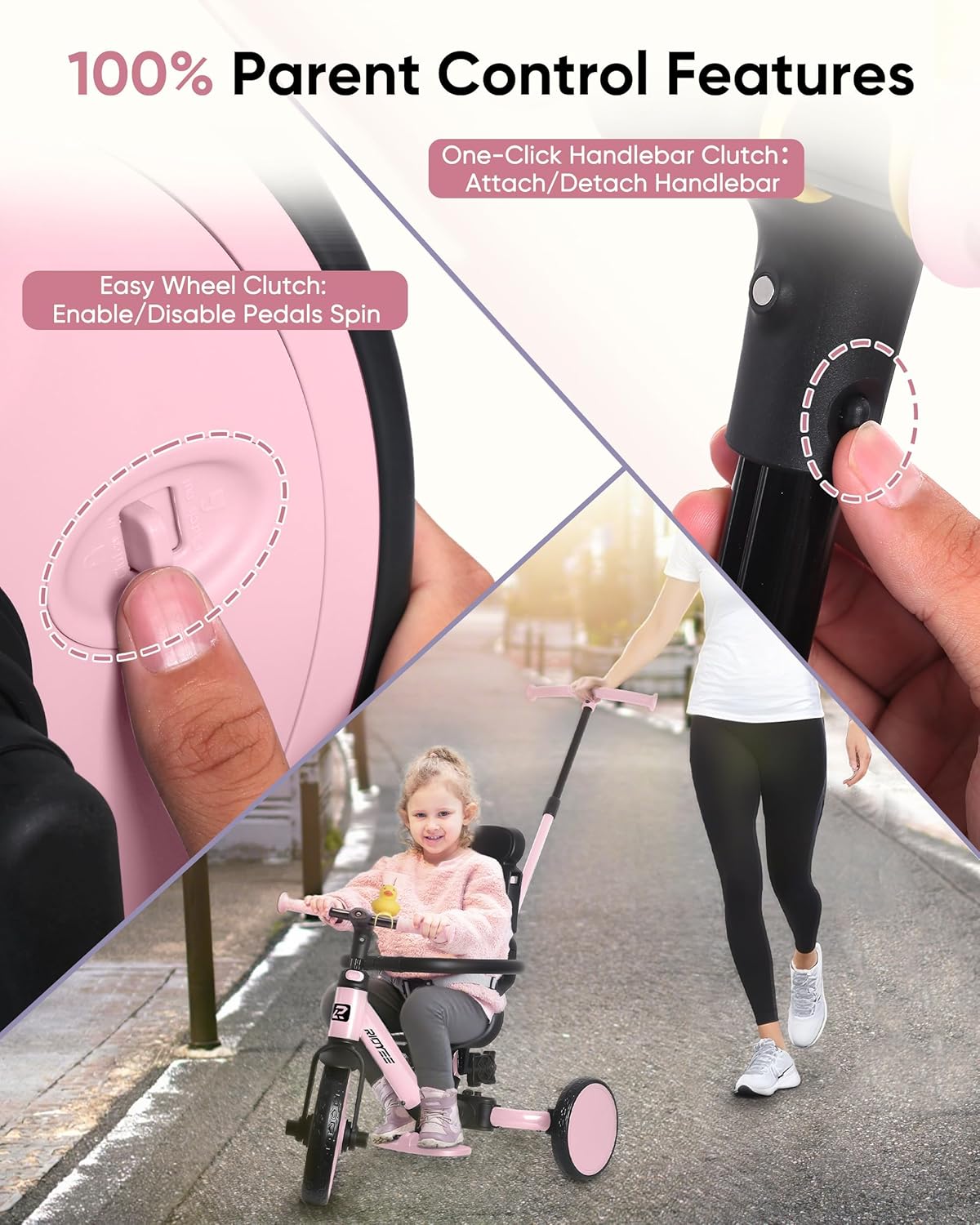 8-in-1 Convertible Toddler Tricycle with Canopy