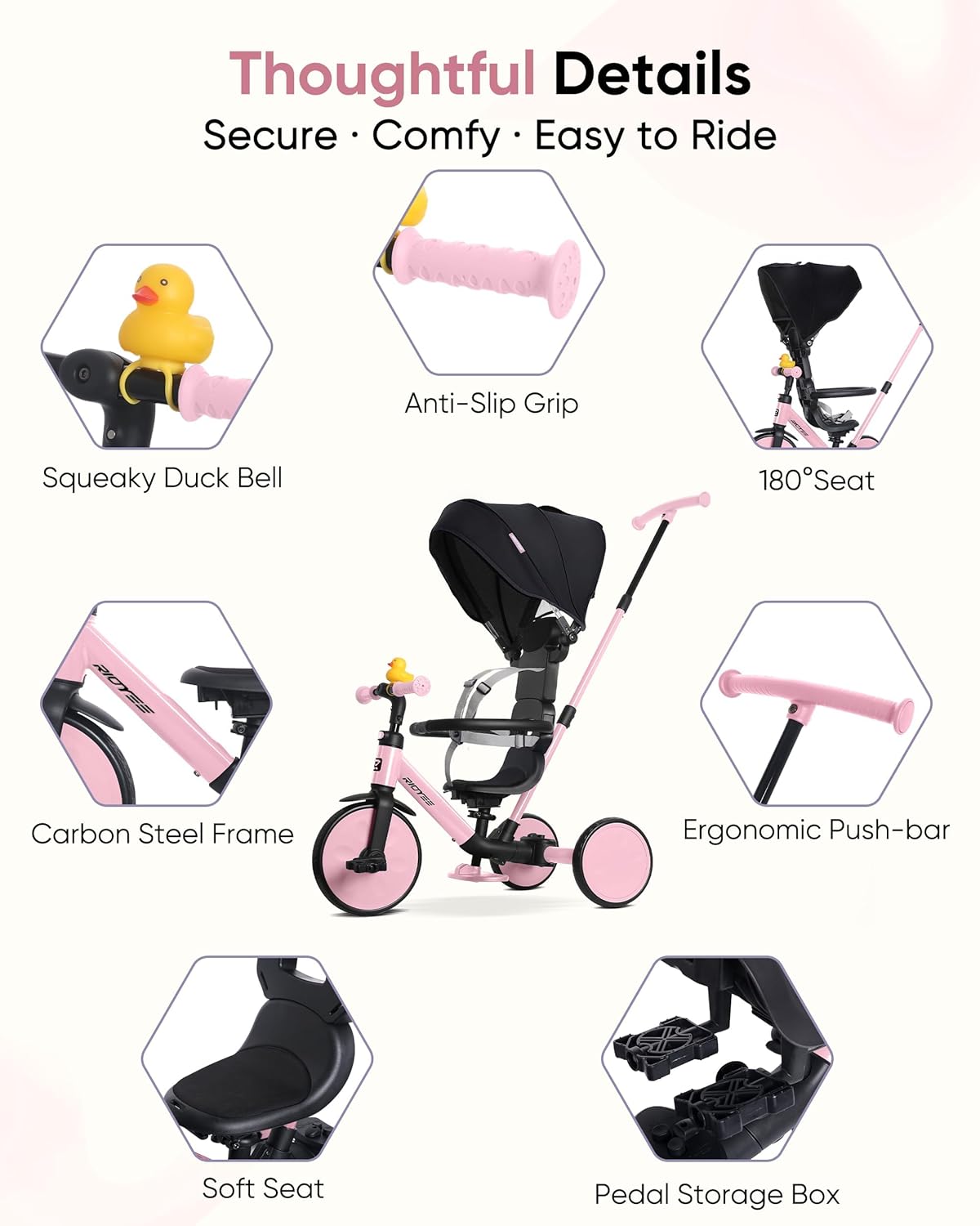 8-in-1 Convertible Toddler Tricycle with Canopy