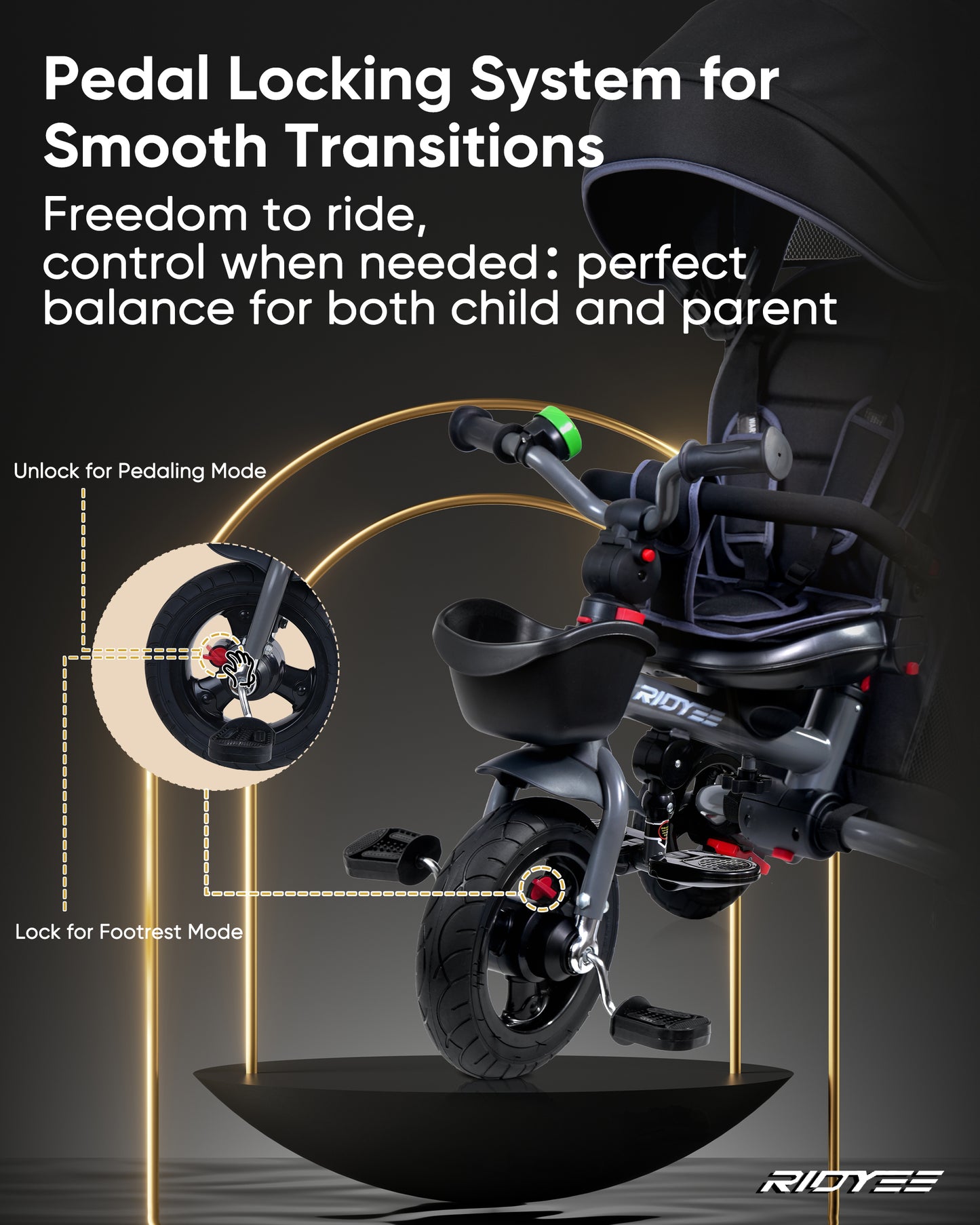 7-in-1 Folding Toddler Tricycle with Rotatable Seat