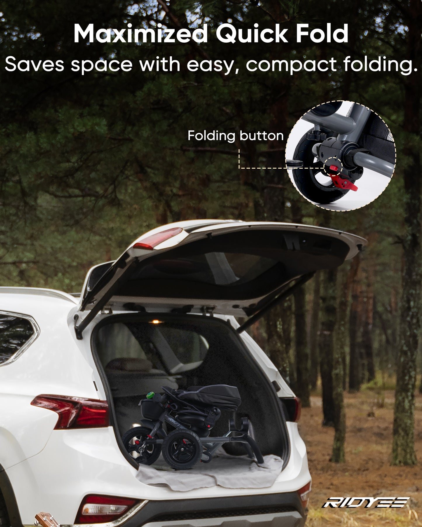 7-in-1 Folding Toddler Tricycle with Rotatable Seat