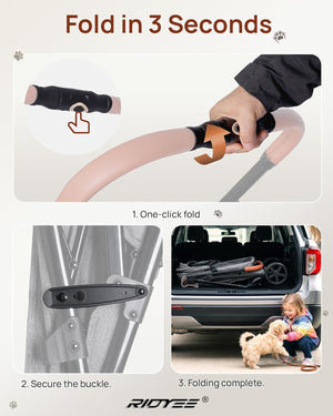 Pet Stroller for Medium Dogs with Canopy