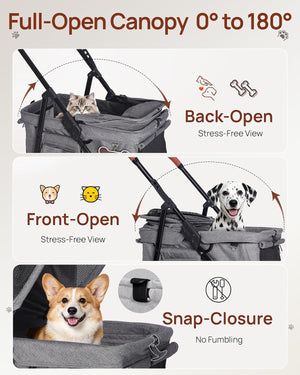 Pet Stroller for Medium Dogs with Canopy