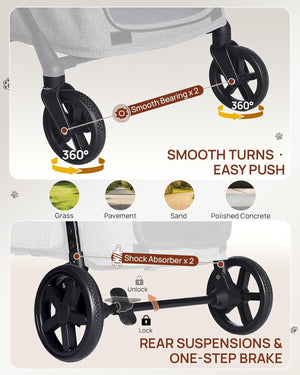 Pet Stroller for Medium Dogs with Canopy