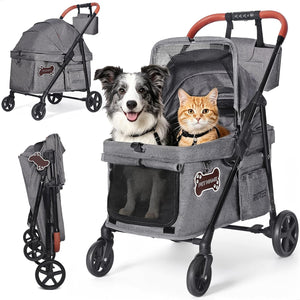 Pet Stroller for Medium Dogs with Canopy