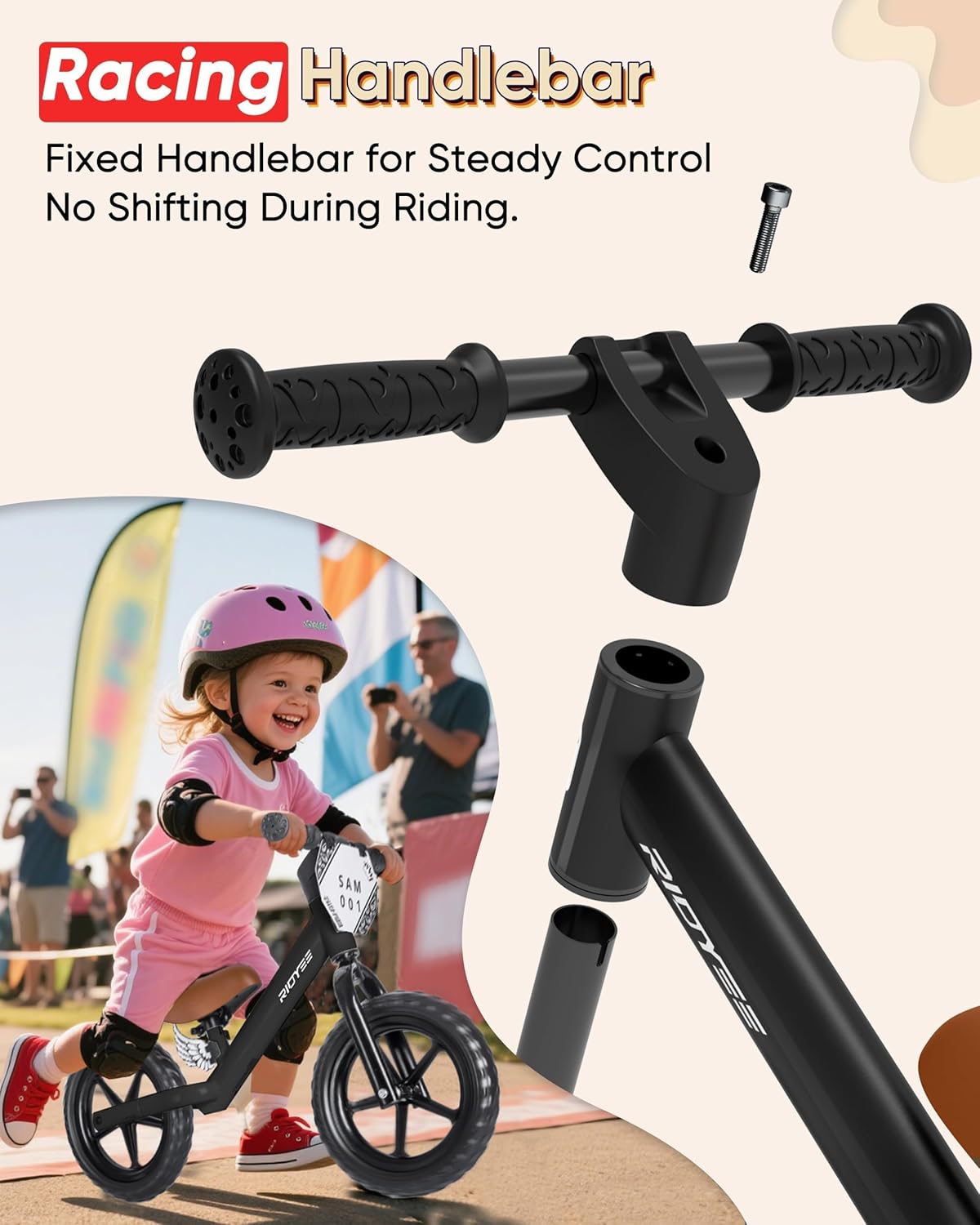Toddler Balance Bike with Upgraded Reinforced Handlebar