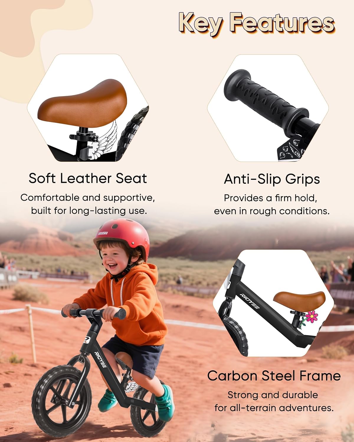 Toddler Balance Bike with Upgraded Reinforced Handlebar