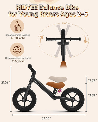 Toddler Balance Bike with Upgraded Reinforced Handlebar