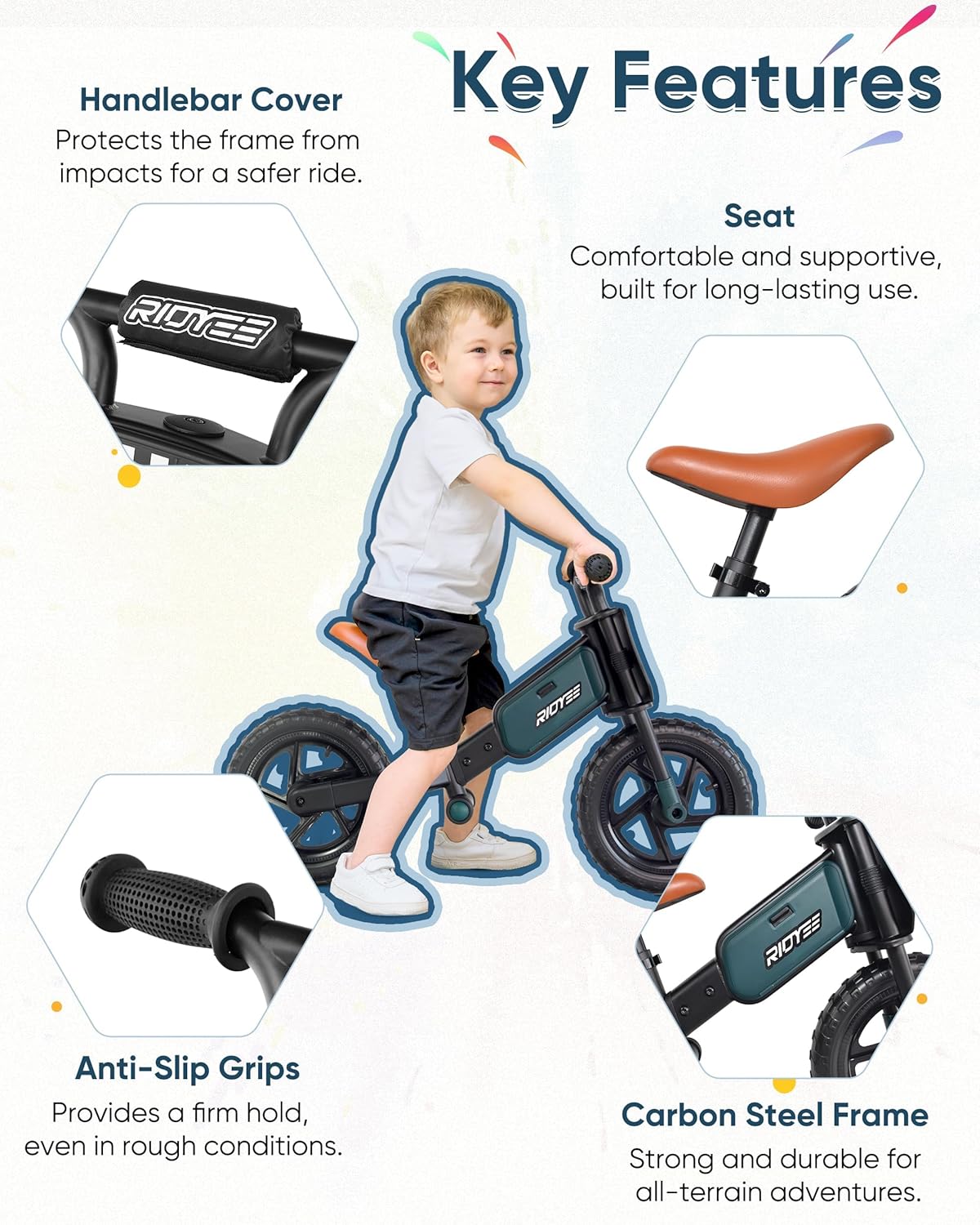 Toddler Sport Balance Bike with Footrest