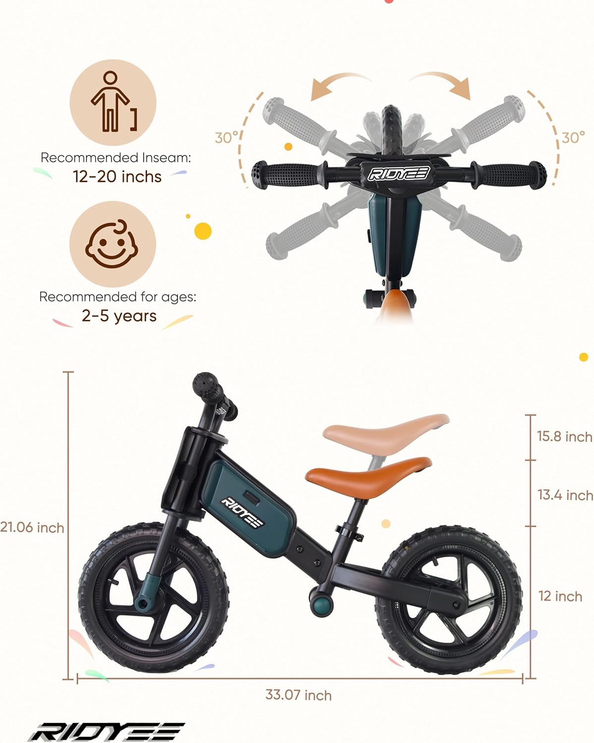Toddler Sport Balance Bike with Footrest