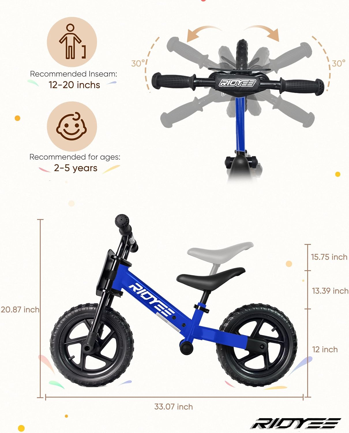 Toddler Balance Bike with Footrest
