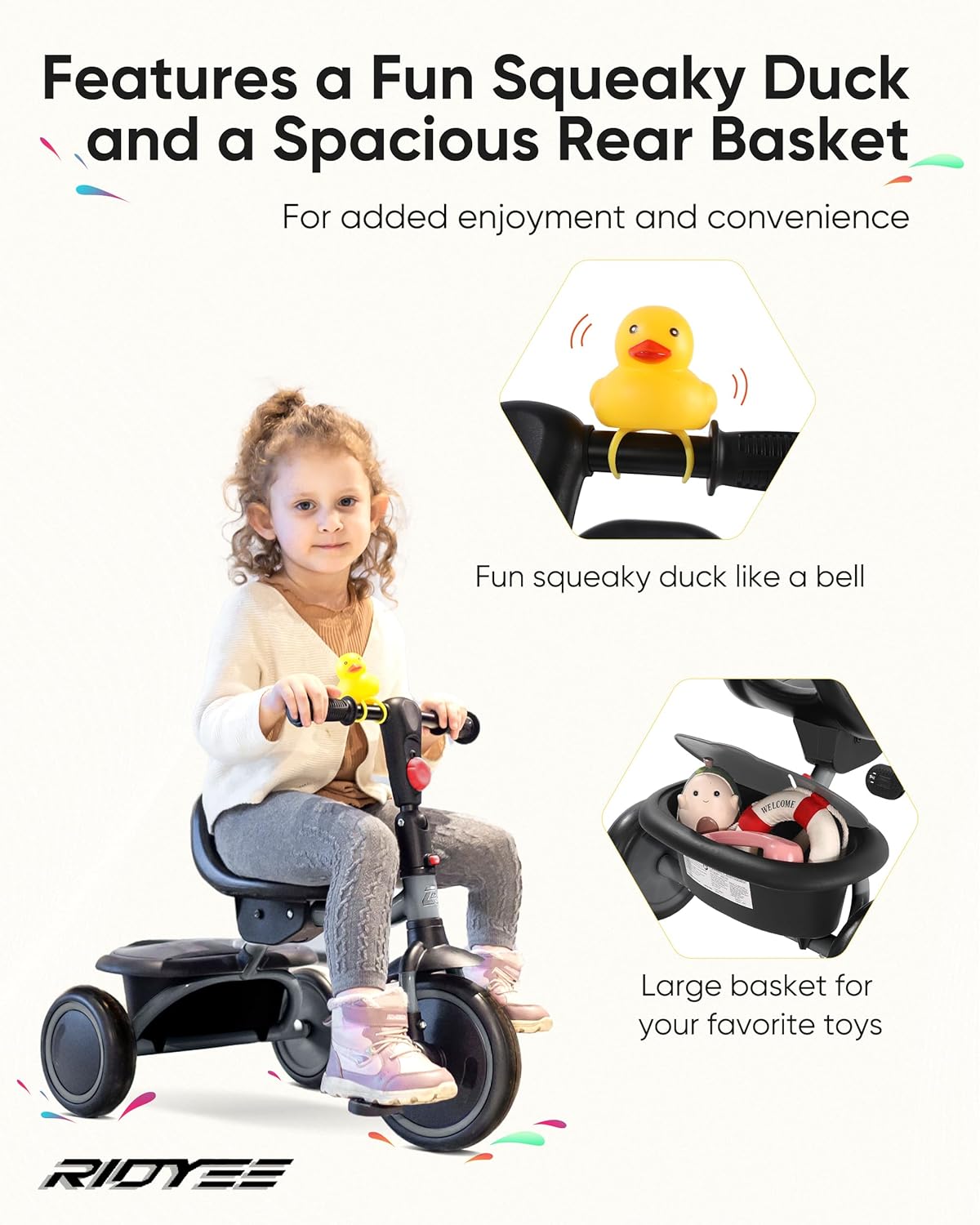 Foldable Toddler Tricycle with Carry-Friendly Seat