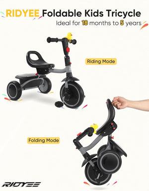 Foldable Toddler Tricycle with Carry-Friendly Seat