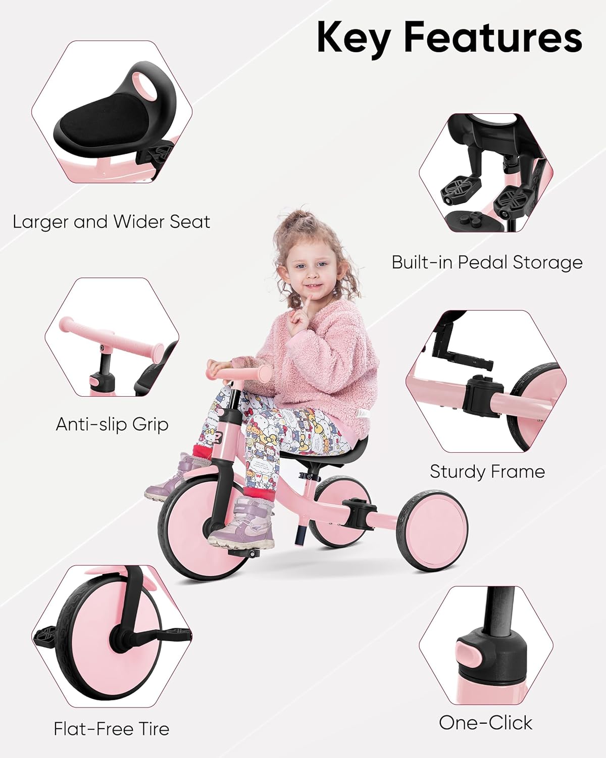 4-in-1 Kids Toddler Tricycle