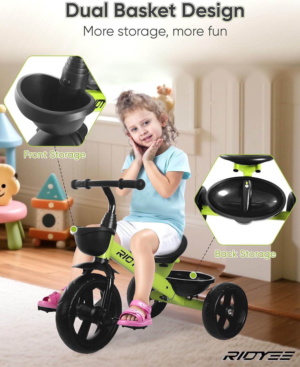 Classic Toddler Tricycle with Wide Wheelbase