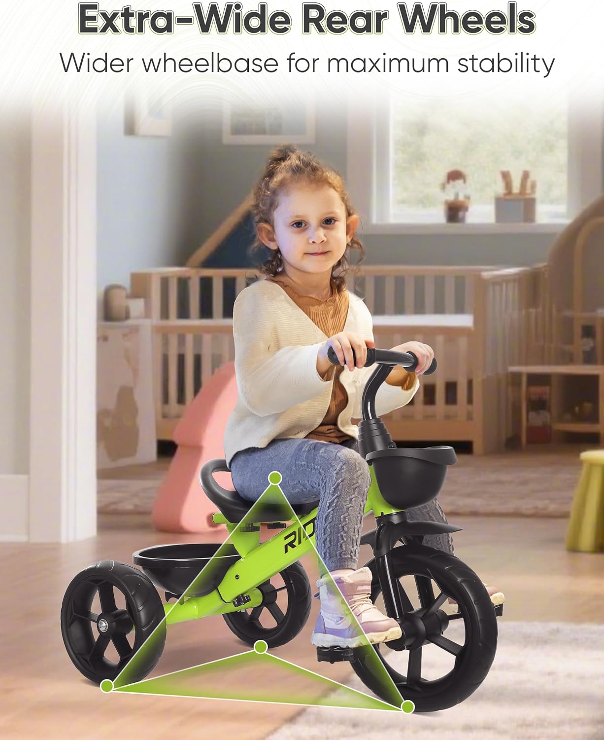 Classic Toddler Tricycle with Wide Wheelbase