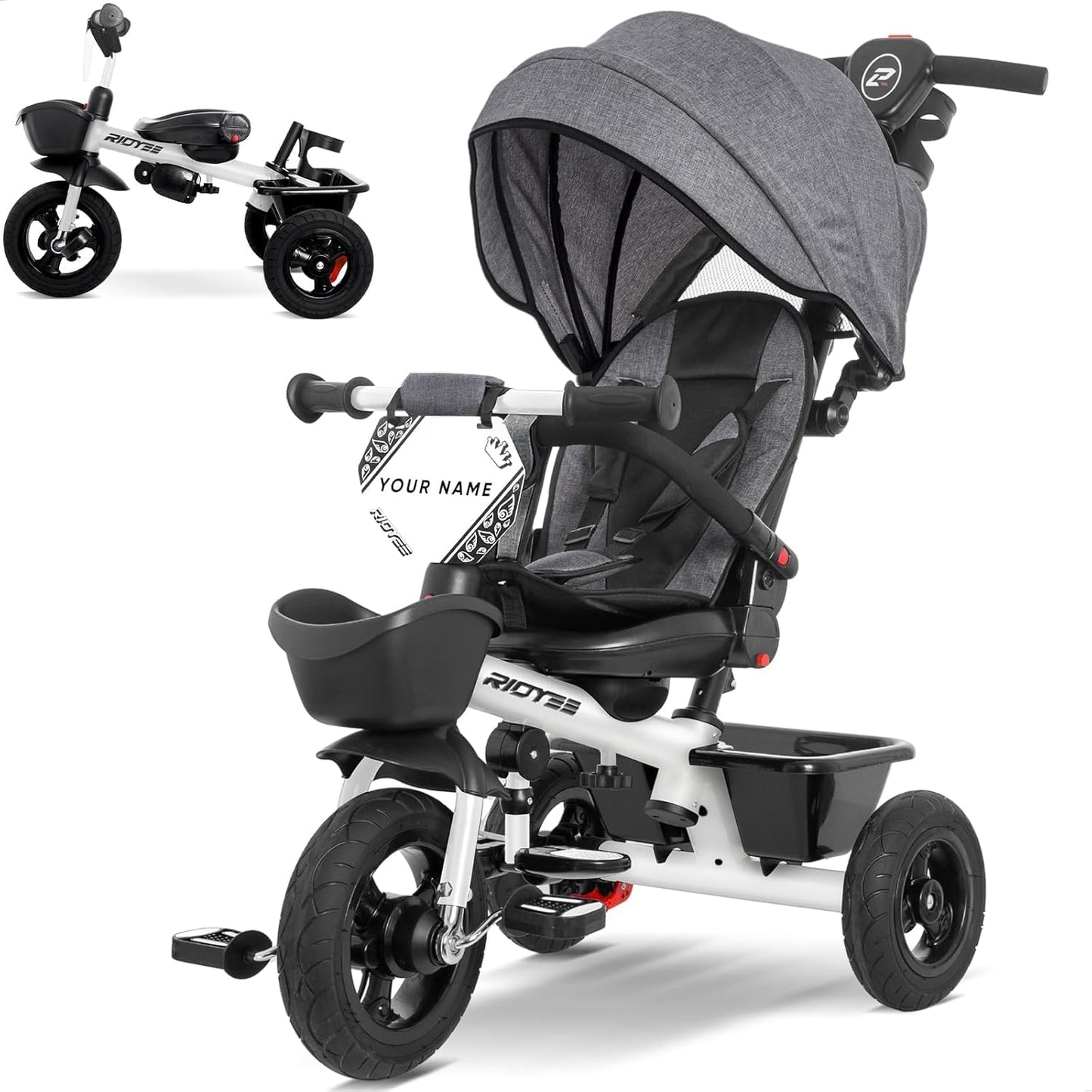 7-in-1 Toddler Tricycle with All-Terrain Tires