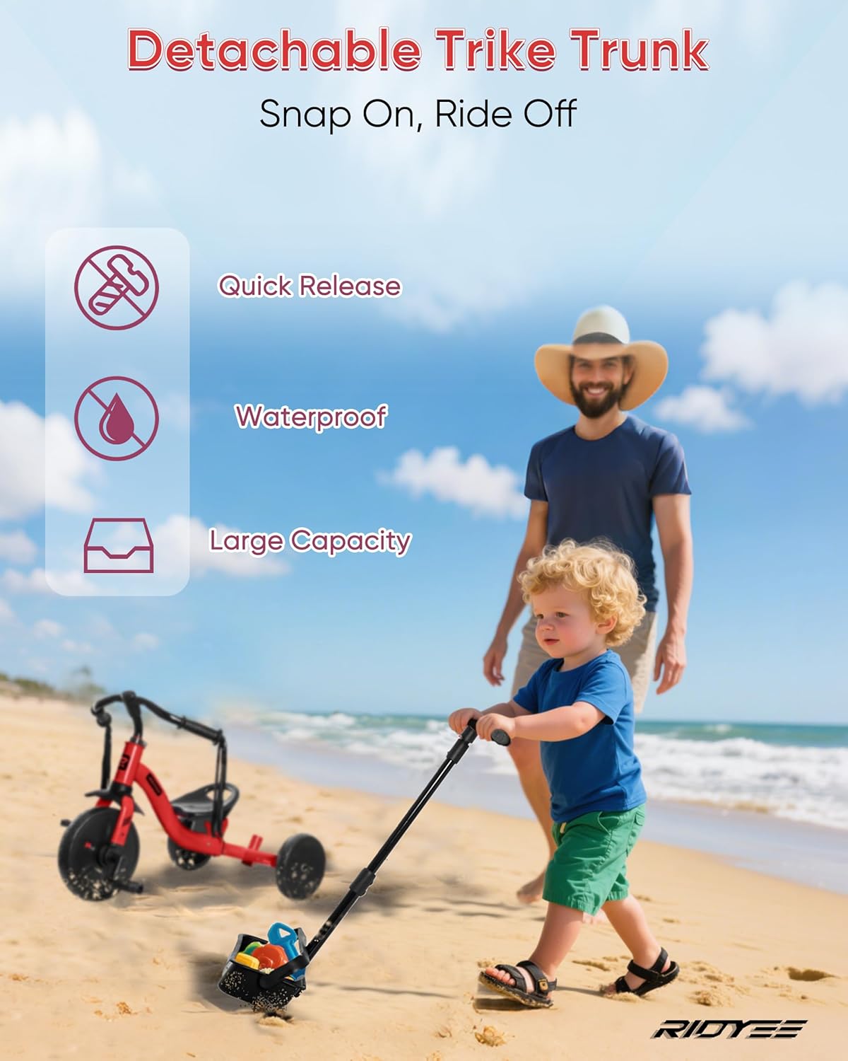 2-in-1 Toddler Tricycle with Tassel Handlebars