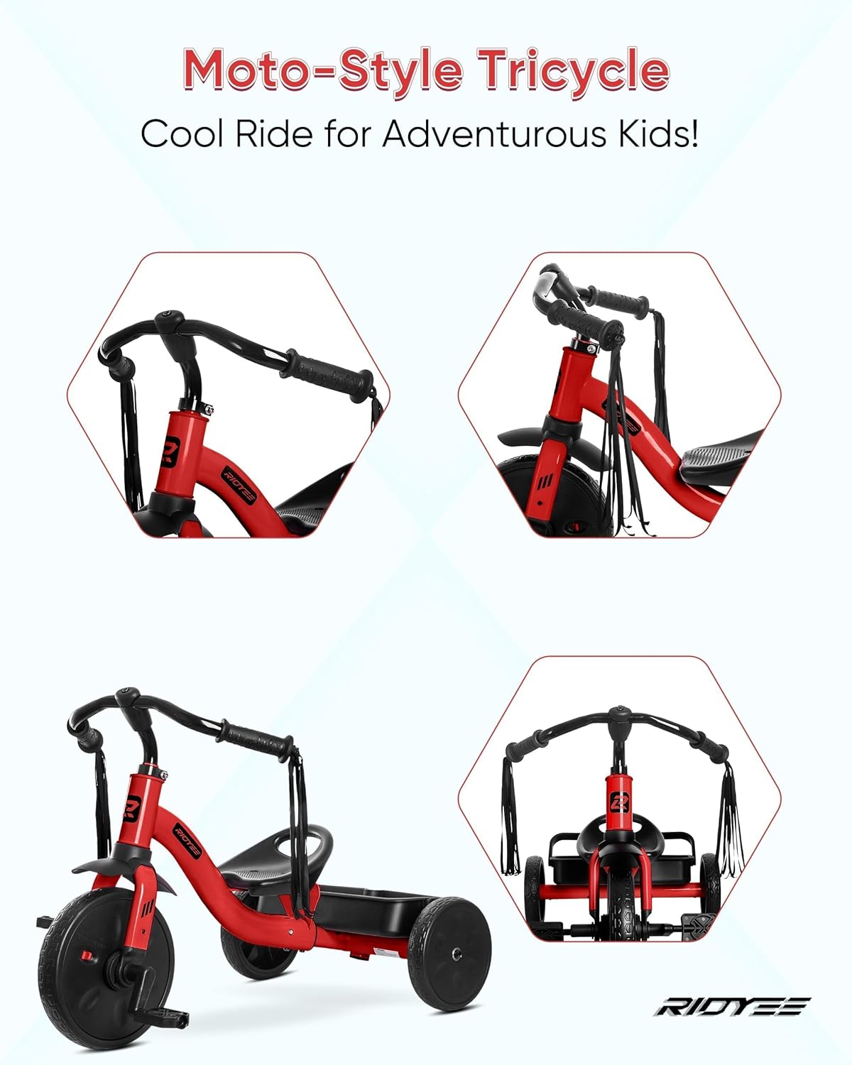 2-in-1 Toddler Tricycle with Tassel Handlebars