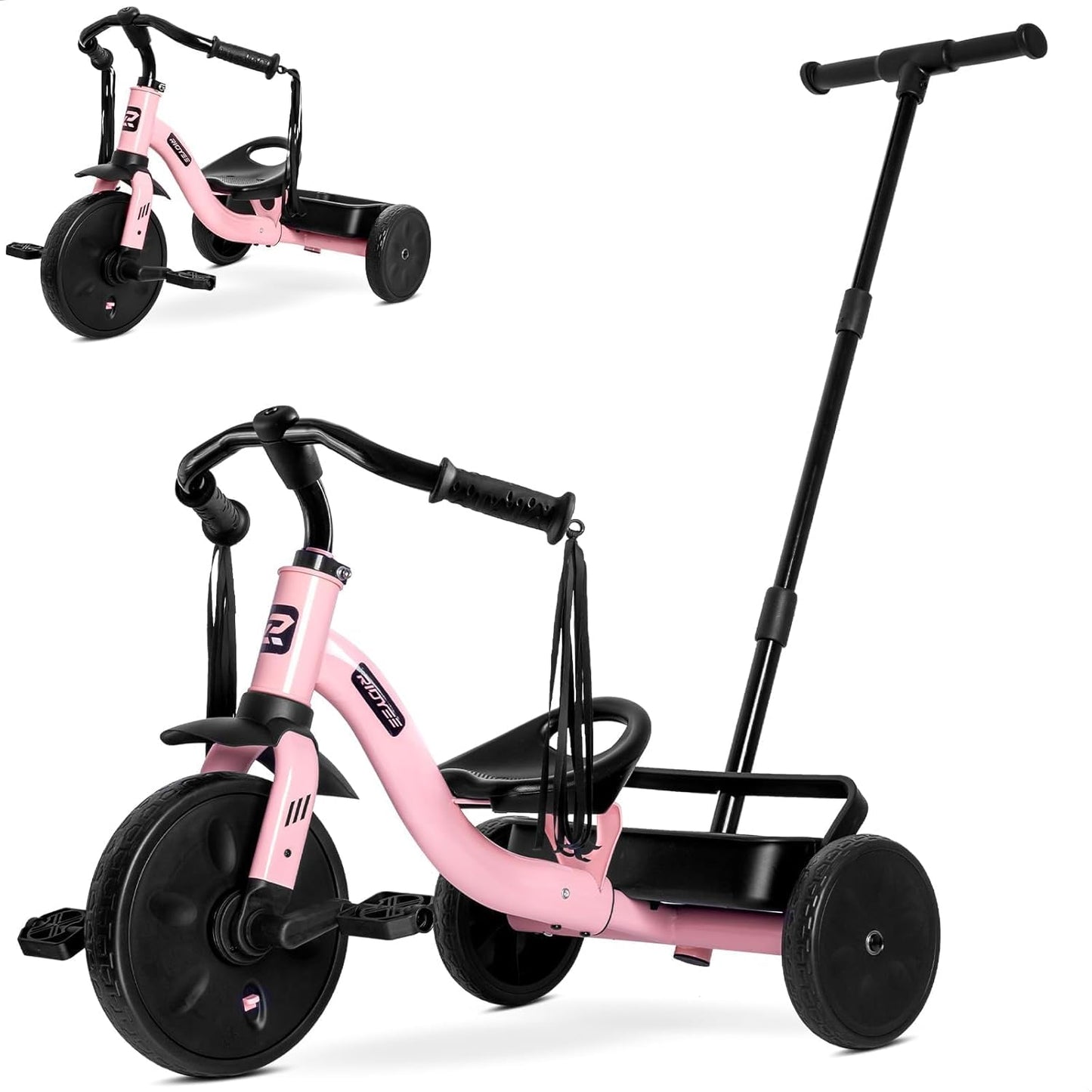 2-in-1 Toddler Tricycle with Tassel Handlebars