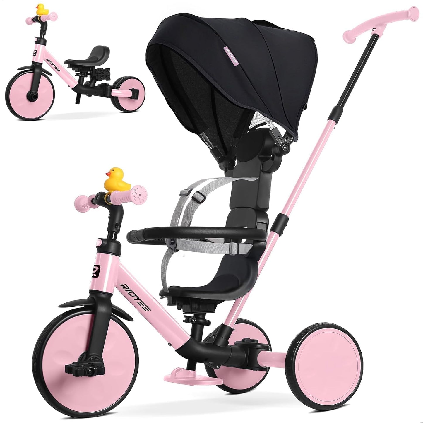 8-in-1 Convertible Toddler Tricycle with Canopy
