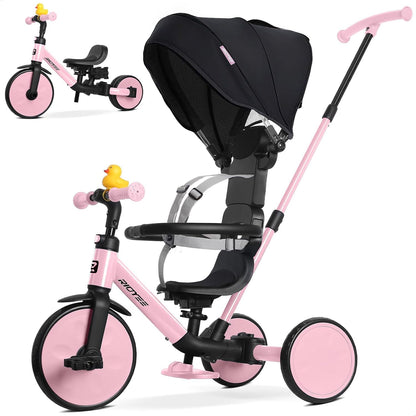 8-in-1 Convertible Toddler Tricycle with Canopy