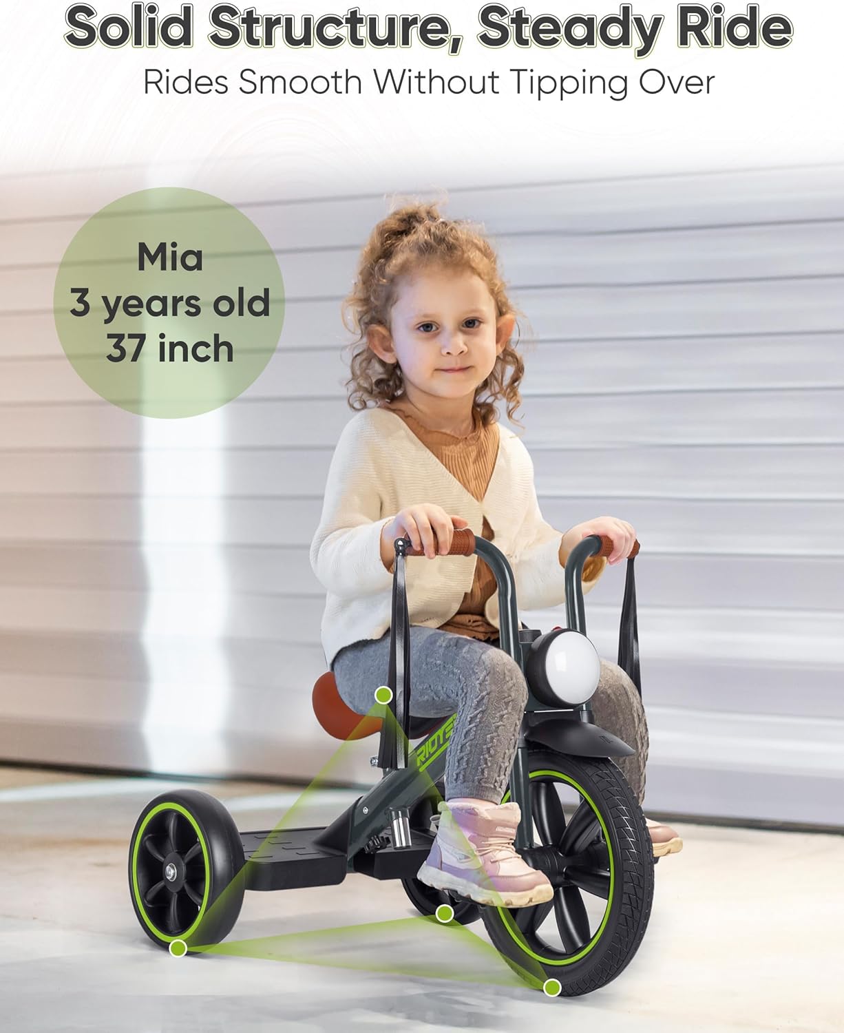 Motor-Style Kids Tricycle with Streamer Handlebars