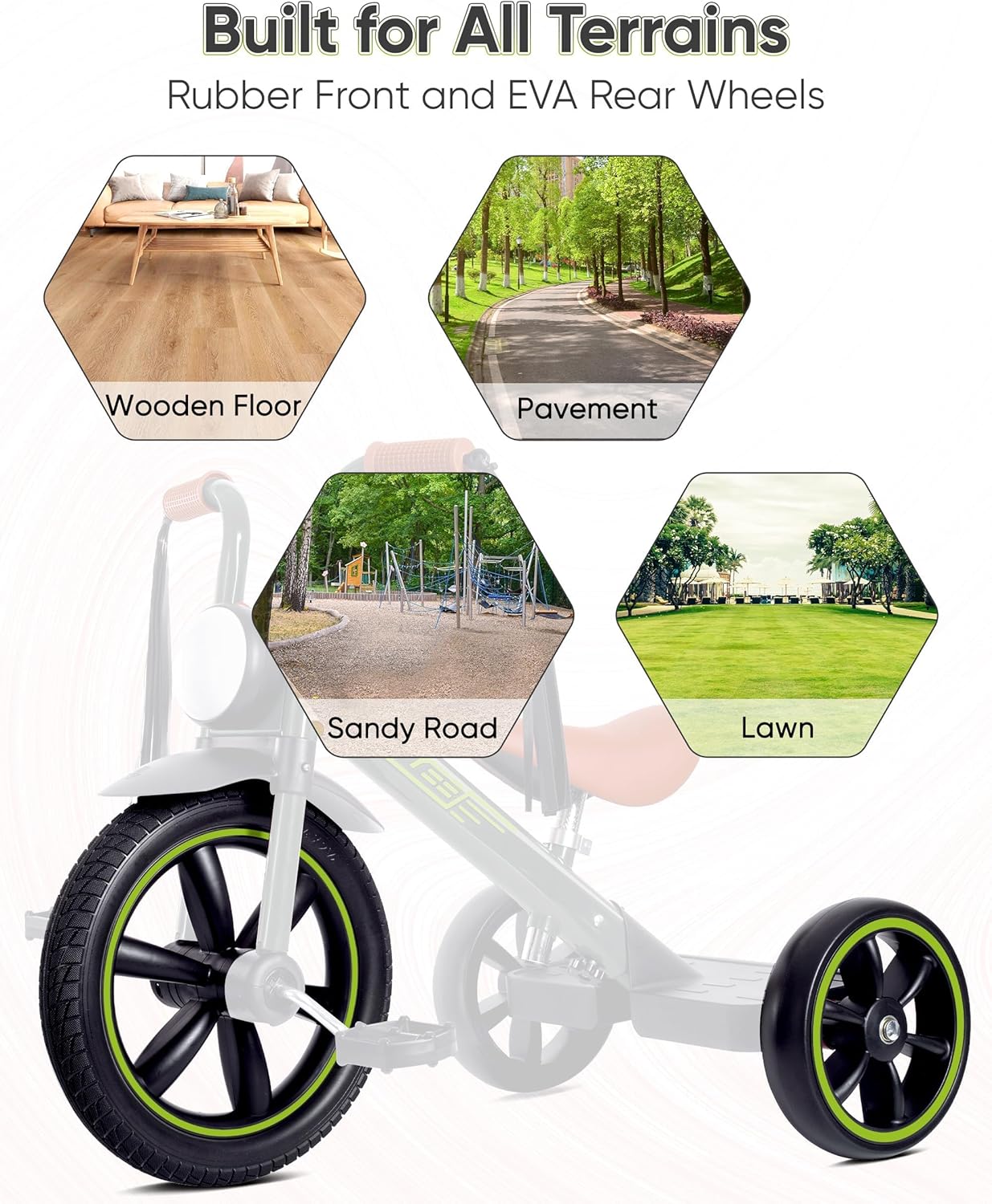 Motor-Style Kids Tricycle with Streamer Handlebars