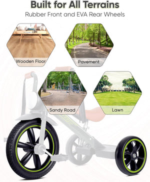 Motor-Style Kids Tricycle with Streamer Handlebars
