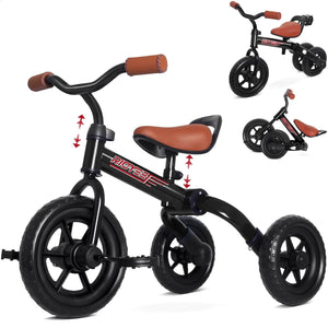 3-in-1 Foldable Tricycle with Adjustable Handlebar and Seat