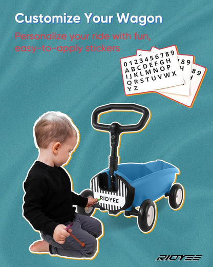 2-in-1 Cute Toddler Toy Wagon with Removable Seat