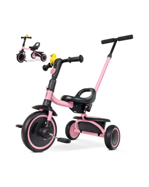 Portable Toddler Tricycle with Push Handle
