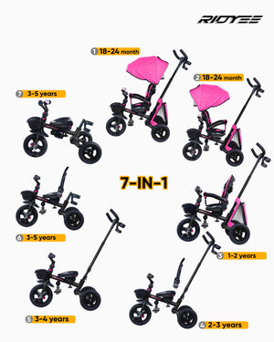 7-in-1 Folding Toddler Tricycle with Rotatable Seat