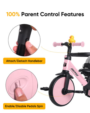 8-in-1 Convertible Toddler Tricycle with Canopy
