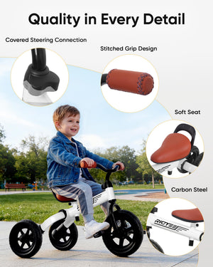 3-in-1 Foldable Tricycle with Adjustable Handlebar and Seat