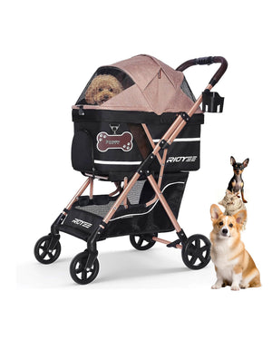 Pet Stroller with Detachable Carrier