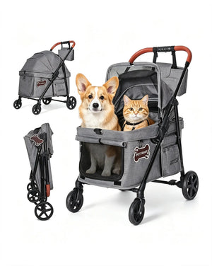 Pet Stroller for Medium Dogs with Canopy