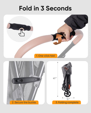 Pet Stroller for Medium Dogs with Canopy