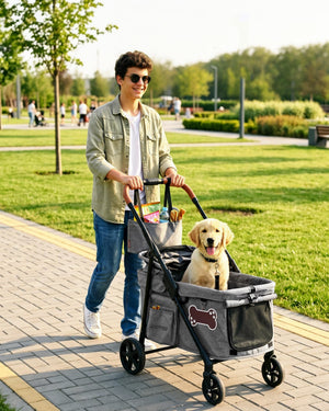 Pet Stroller for Medium Dogs with Canopy