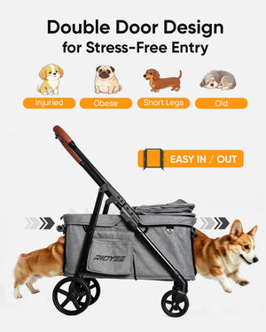 Pet Stroller for Medium Dogs with Canopy