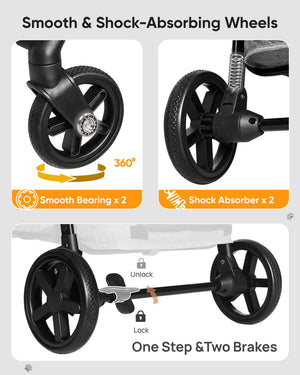 Pet Stroller for Medium Dogs with Canopy