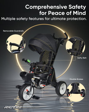 7-in-1 Folding Toddler Tricycle with Rotatable Seat