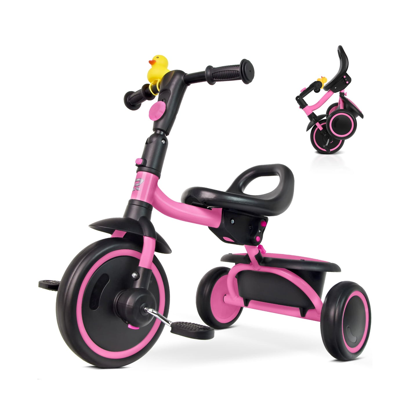 Foldable Toddler Tricycle with Carry-Friendly Seat