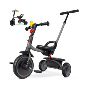 Portable Toddler Tricycle with Push Handle