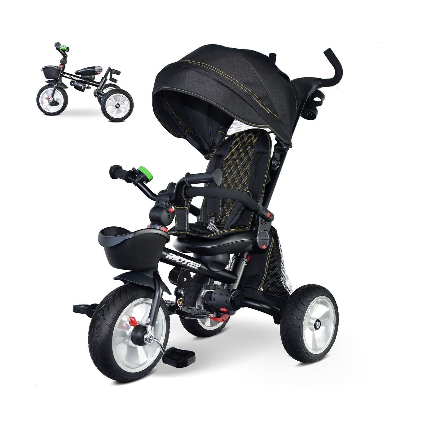 7-in-1 Folding Toddler Tricycle with Rotatable Seat