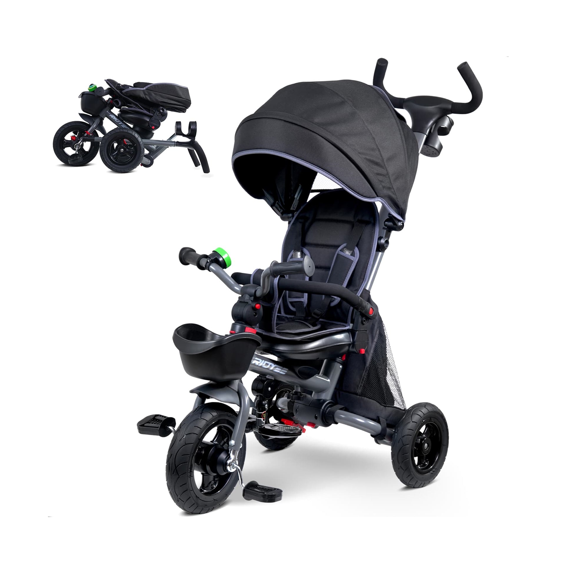 7-in-1 Folding Toddler Tricycle with Rotatable Seat – Ridyee - Main Image