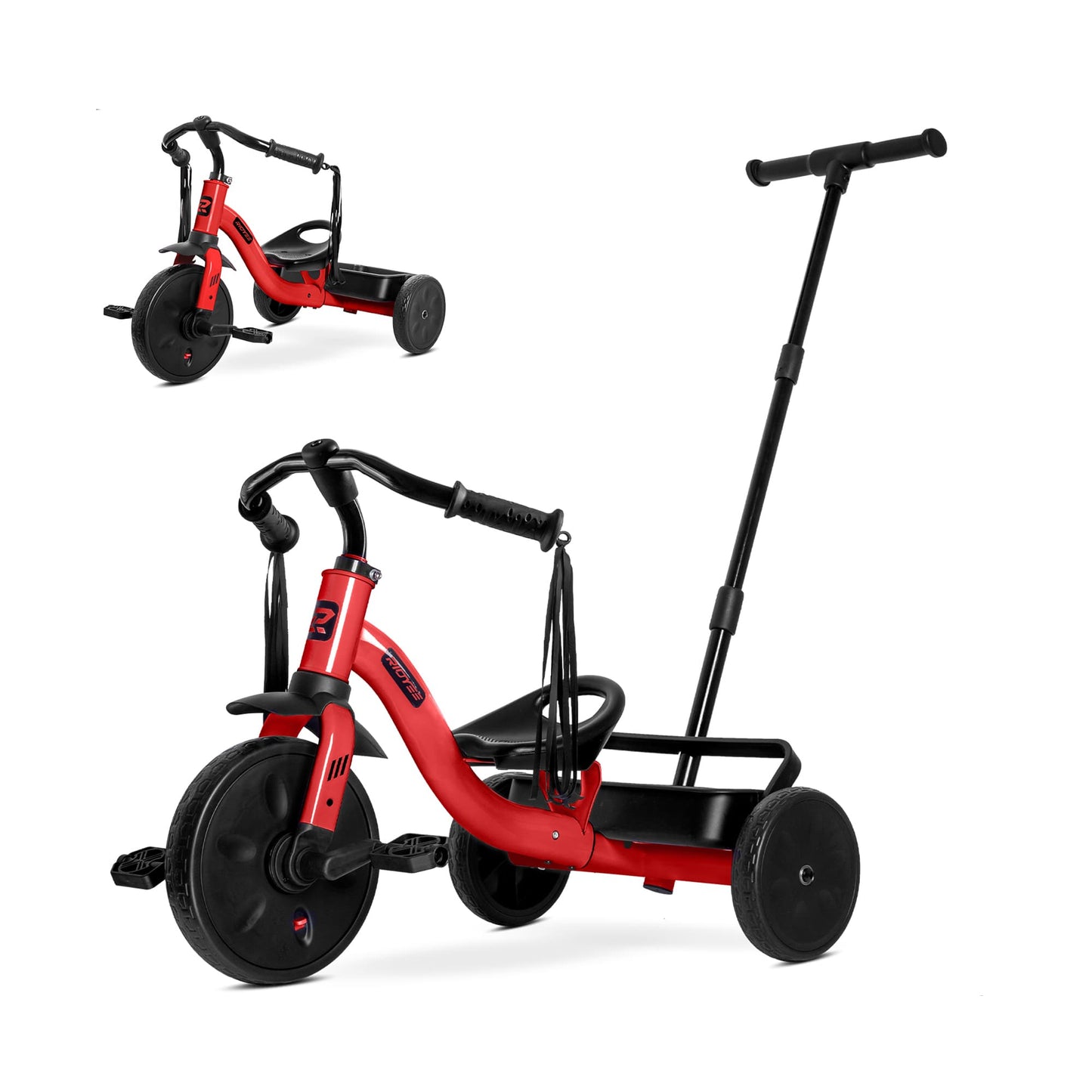 2-in-1 Toddler Tricycle with Tassel Handlebars